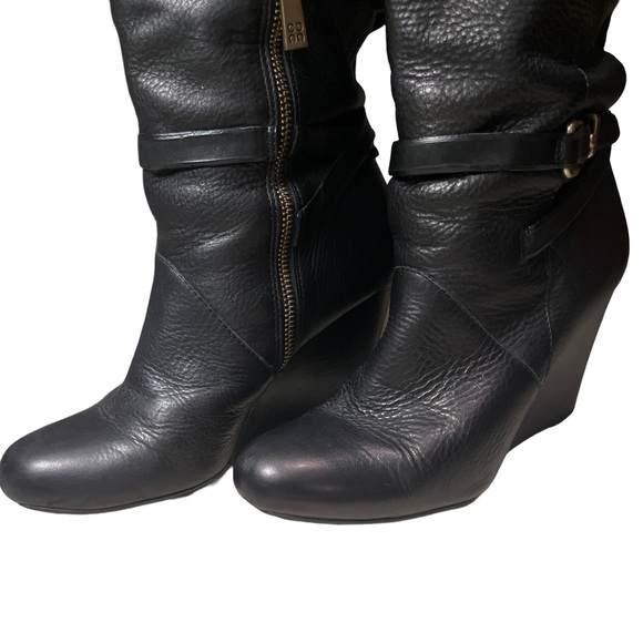 Coach Leather Tall Wedge Boots - Picture 6 of 10